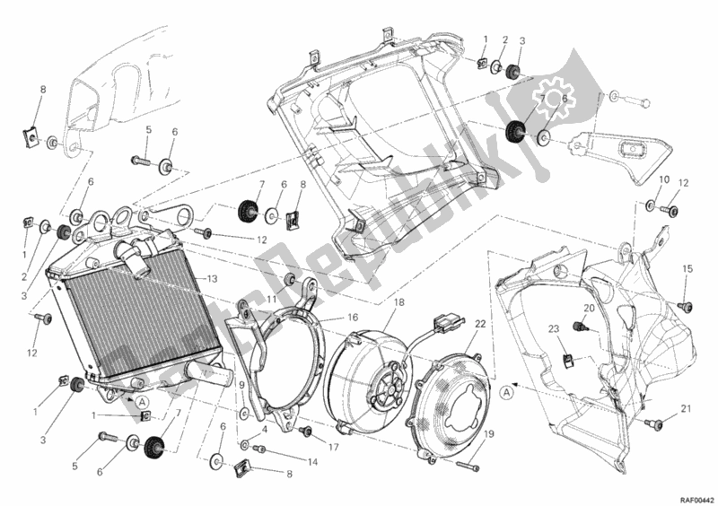 Todas as partes de Radiador, água, Rh Dm Zmg100abbb002748 do Ducati Diavel Carbon USA 1200 2011